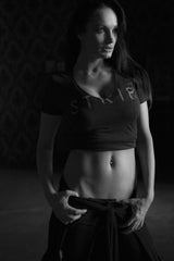STRIPLV "Logo V-Neck" T-Shirt (women's - BLACK